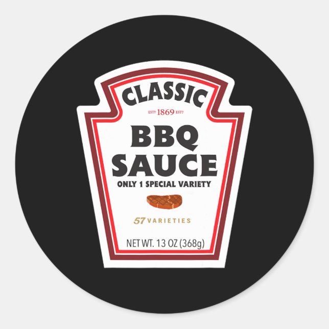 Adesivo Clic Bbq Sauce Bottle Label Funny Halloween Costum (Frente)