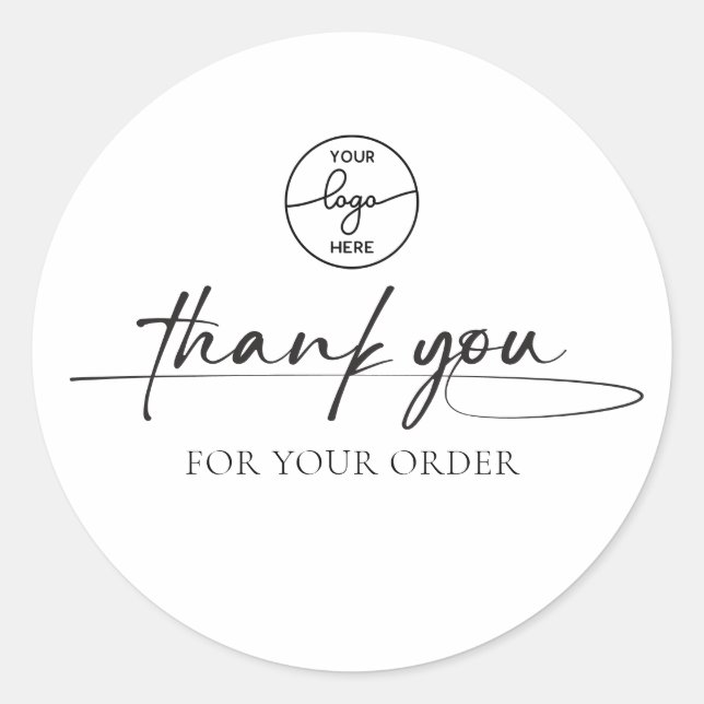 Adesivo Cliente moderno Obrigado Logotipo de Script Manusc (Frente)