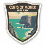 Adesivo Cliff of Moher Ireland Viagem Art Vintage<br><div class="desc">Clipes de design de arte vetorial de Mher. Os Cliff of Moher são penhascos marinhos localizados no extremo sudoeste da região de Burren,  em County Clare,  Irlanda.</div>