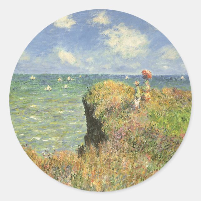 Adesivo Cliff Walk em Pourville por Claude Monet (Frente)