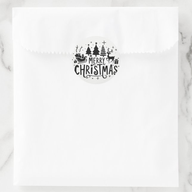 Adesivo Clipart de Natal Merry (Bolsa)