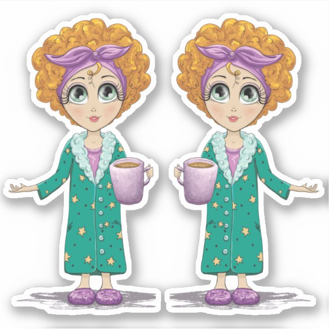 Adesivo Clipart de Noite de Mulher Gelada (Frente)