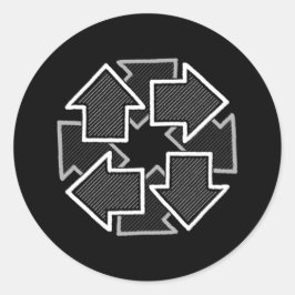 Adesivo Clockwise Arrows Minimal Geometric Black Variant 2