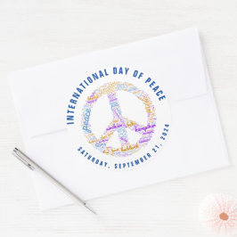 Adesivo Cloud mundial de sinais de paz no Dia Mundial da P