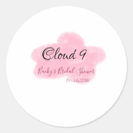 Adesivo Clouds nine red pastel bridal shower namedate
