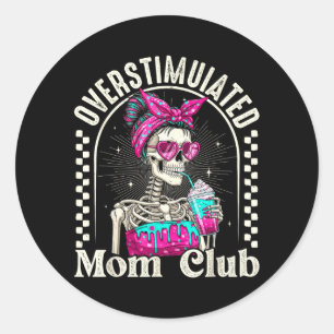 Adesivo Clube da Mãe Superestimulada Café Gelado Esqueleto