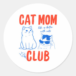 Adesivo Clube da Mamãe Gata Retro Meme de Gata Engraçado M