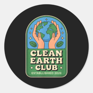 Adesivo Clube da terra limpa - crachá ambiental eco kids