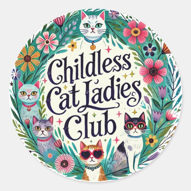 Adesivo Clube das Mulheres de Gato Sem Fios (Frente)