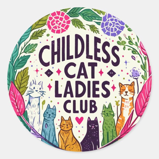 Adesivo Clube das Mulheres de Gato Sem Fios (Frente)