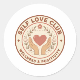 Adesivo Clube de Amor Próprio Emblema Retro Saúde Mental