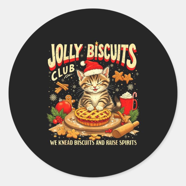 Adesivo Clube de Biscoitos Alegre de Natal Amantes de Gato (Frente)