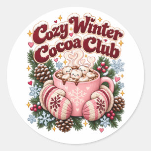 Adesivo Clube de Cacau Quente de Inverno Aconchegante Fest