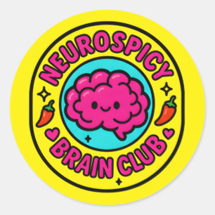 Adesivo Clube de Cérebros Neurospicy Inclusivo Neurodiverg