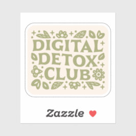Adesivo Clube de desintoxicação digital bem-estar garota e