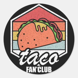 Adesivo clube de fãs de taco tacos vintage para amantes de