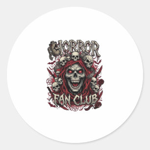 Adesivo Clube de Fãs de Terror Halloween Crânio Gritante C