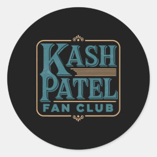 Adesivo Clube de Fãs do Kash Patel Logotipo Vintage Presid