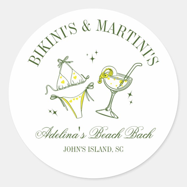 Adesivo Clube de Festa de Solteira na Praia  (Frente)