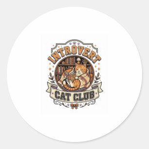 Adesivo Clube de Gato Introvertido Gato Anti Social Vinta