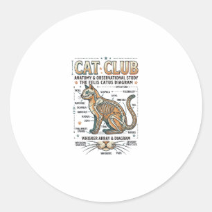 Adesivo Clube de Gatos Anatomia de Gato Diagrama Científic