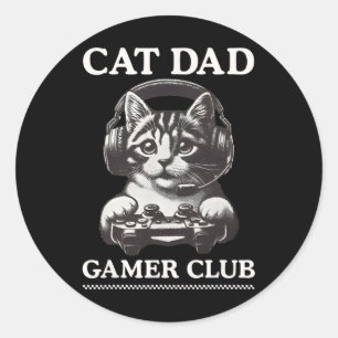 Adesivo Clube de Jogos de Vídeo Gamer Pai de Gato F