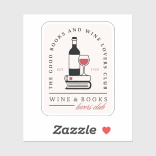 Adesivo Clube de leitura de vinho engraçado estética leito
