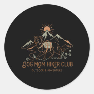 Adesivo Clube de Mãe de Border Collie Hiker no Dia das Mãe