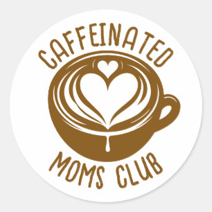Adesivo Clube de Mães Cafeinadas Mãe da Moda Amante de Caf