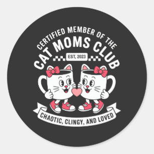Adesivo Clube de Mães de Gato Certificadas Caótico Carinho