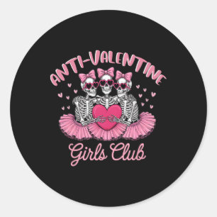 Adesivo Clube de Meninas Anti-valentine Esqueleto Rosa Eng