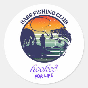 Adesivo Clube de Pesca de Robalo Pôr do Sol Retro