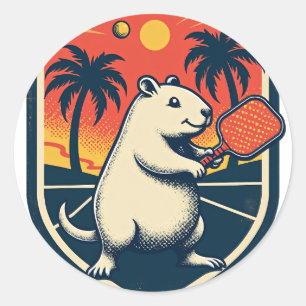 Adesivo Clube de Pickleball Capybara Logotipo Retro - Espo