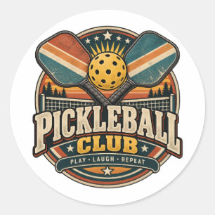 Adesivo Clube de Pickleball Retro