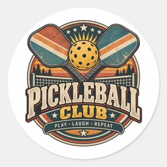 Adesivo Clube de Pickleball Retro (Frente)