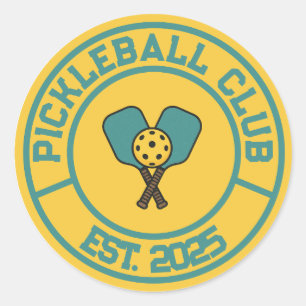 Adesivo Clube de Pickleball Vintage Est. 2024 Emblema