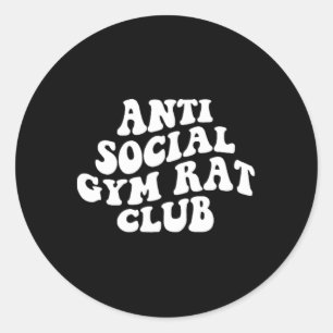 Adesivo Clube de Rato de Ginásio Anti Social Engraçado Gin