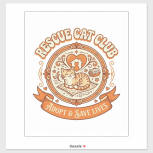 Adesivo Clube de Resgate de Gatos Resgate de Gatos Adoção