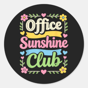 Adesivo Clube de Sol da Oficina Citação de Trabalho Floral