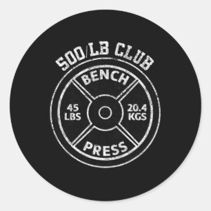 Adesivo Clube de Supino Reto de 500 Libras Academia Levant