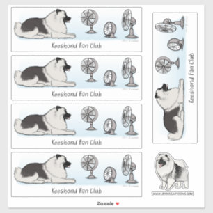 Adesivo Clube de Ventiladores Keeshond  Cachorro Cachorro 