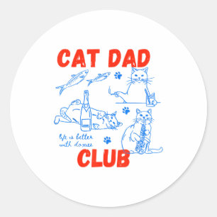 Adesivo Clube de Vida do Pai do Gato Retro é Melhor Com Ga