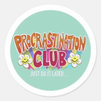 Adesivo Clube Divertido de Procrastinação Retro Arco-íris