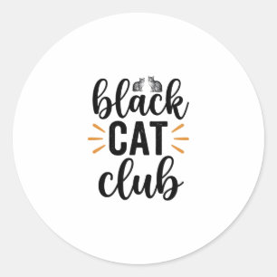 Adesivo Clube do Gato Preto Design Vector para Amantes de 