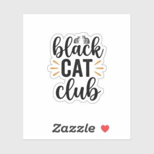Adesivo Clube do Gato Preto Design Vector para Amantes de 