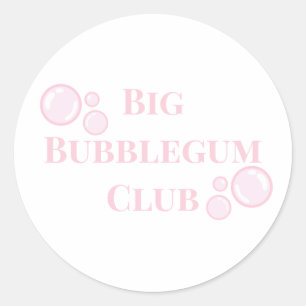 Adesivo "Clube do Grande Chiclete" Bolhas BFF Piada Divert