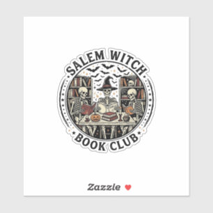 Adesivo Clube do Livro das Bruxas de Salem Esqueleto Vinta
