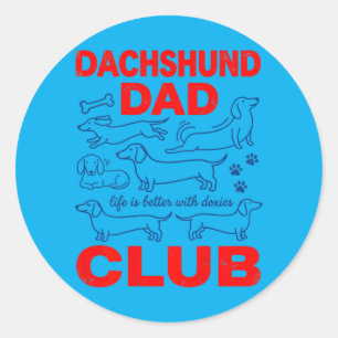 Adesivo Clube do Papai Dachshund no Design de Costas