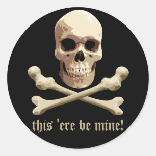 Adesivo Clube do pirata - crânio e Crossbones