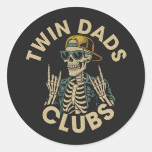 Adesivo Clube dos Pais Gêmeos Esqueleto